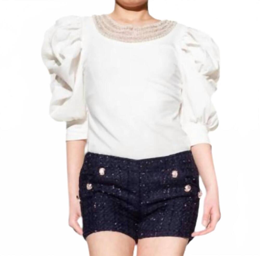 NEW GENUINE drama puff sleeve blouse in white